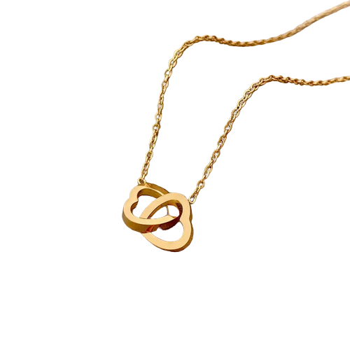 Gold Chain Necklace with Connected Pendant