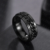 Solid Ring with Rotating Chain Design