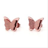 Frosted Butterfly Studs