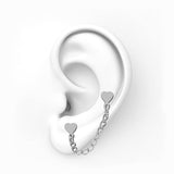 Double Heart Chain Earring