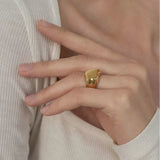 Solid Heart Gold Ring