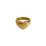Solid Heart Gold Ring