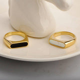 Block Design Gold Ring
