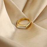 Block Design Gold Ring